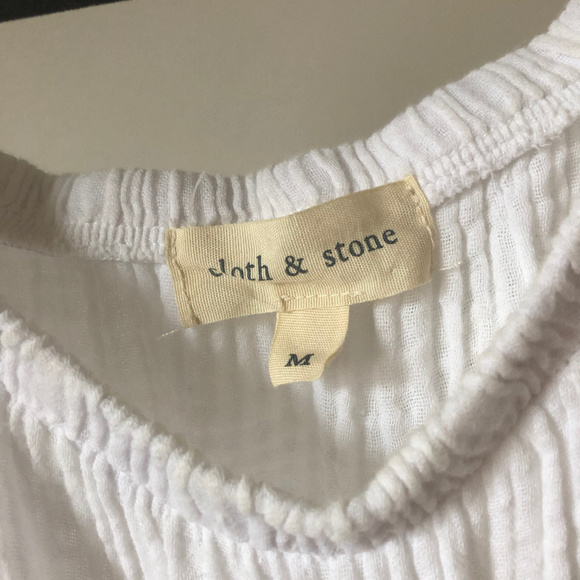 cloth & stone off-the-shoulder white long sleeve - Picture 3 of 3